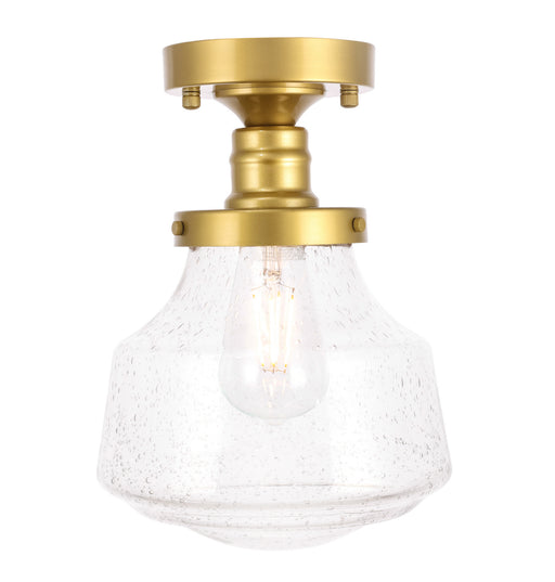 Elegant Lighting - LD6248BR - One Light Flush Mount - Lyle - Brass And Clear Seeded Glass