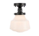 Elegant Lighting - LD6249BK - One Light Flush Mount - Lyle - Black And Frosted White Glass