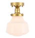 Elegant Lighting - LD6251BR - One Light Flush Mount - Lyle - Brass And Frosted White Glass