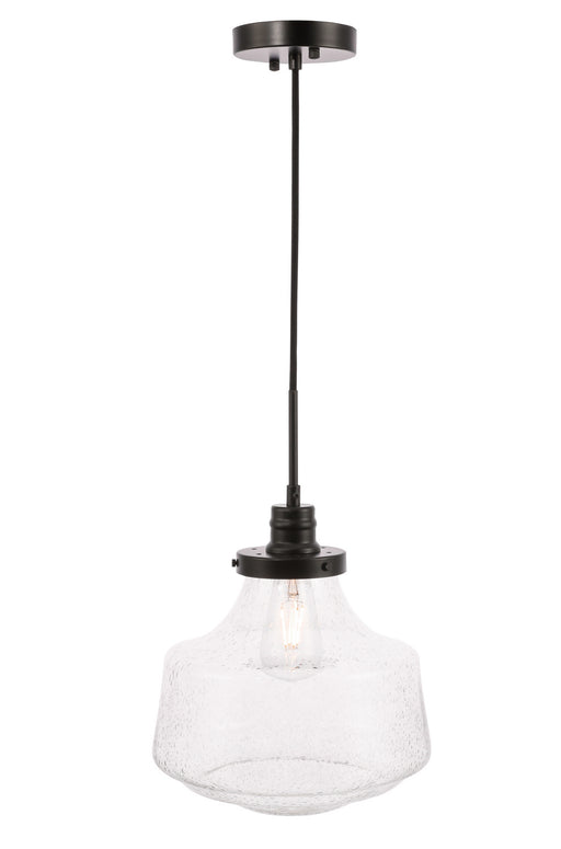 Elegant Lighting - LD6258BK - One Light Pendant - Lyle - Black And Clear Seeded Glass