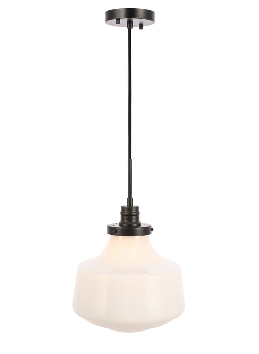 Elegant Lighting - LD6261BK - One Light Pendant - Lyle - Black And Frosted White Glass
