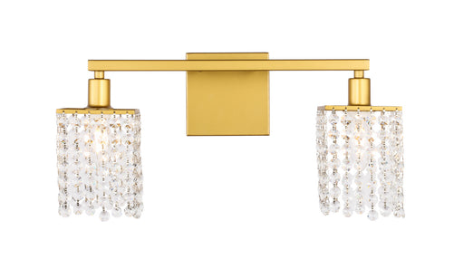 Elegant Lighting - LD7008BR - Two Light Wall Sconce - Phineas - Brass And Clear Crystals