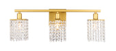 Elegant Lighting - LD7010BR - Three Light Wall Sconce - Phineas - Brass And Clear Crystals