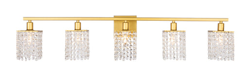Elegant Lighting - LD7014BR - Five Light Wall Sconce - Phineas - Brass And Clear Crystals