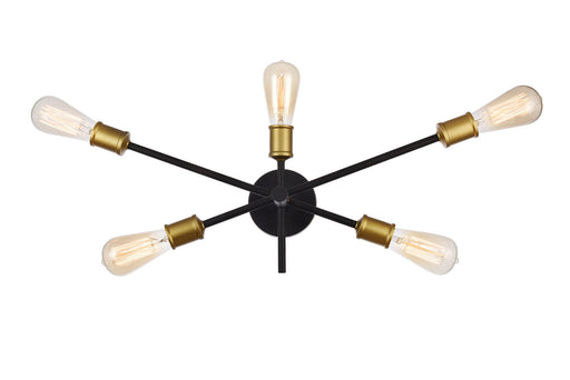 Elegant Lighting - LD8003W24BK - Five Light Wall Sconce - Axel - Black And Brass