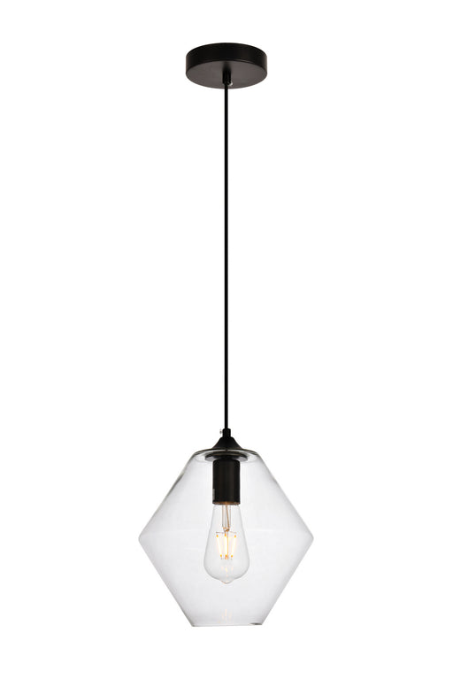 Elegant Lighting - LDPD2115 - One Light Pendant - Placido - Black And Clear