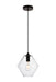 Elegant Lighting - LDPD2115 - One Light Pendant - Placido - Black And Clear