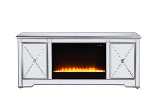 Elegant Lighting - MF601S-F2 - TV Stand With Fireplace Insert - Modern - Antique Silver