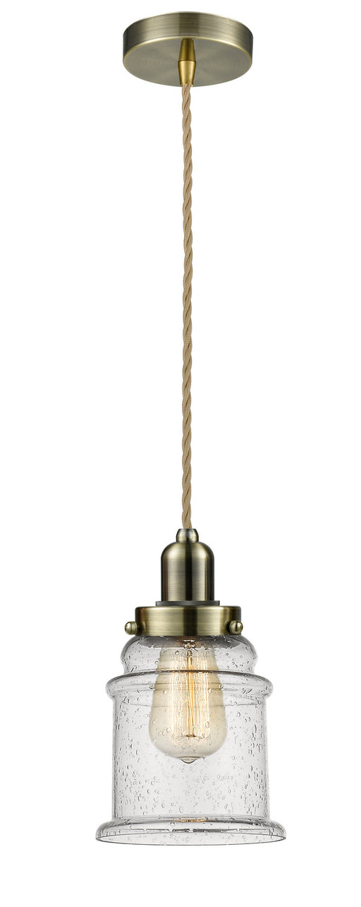 Innovations - 100AB-10RE-0H-AB-G184 - One Light Mini Pendant - Whitney - Antique Brass