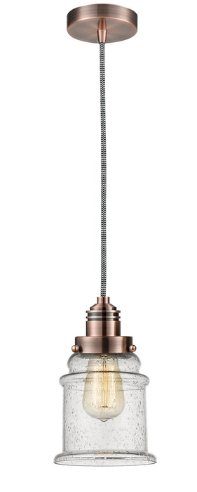 Innovations - 100AC-10BW-2H-AC-G184 - One Light Mini Pendant - Winchester - Antique Copper