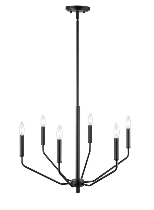 Millennium - 8166-MB - Six Light Chandelier - Matte Black