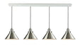 Innovations - 124W-10GY-2H-SN-M10-SN - Four Light Linear Pendant - Winchester - White