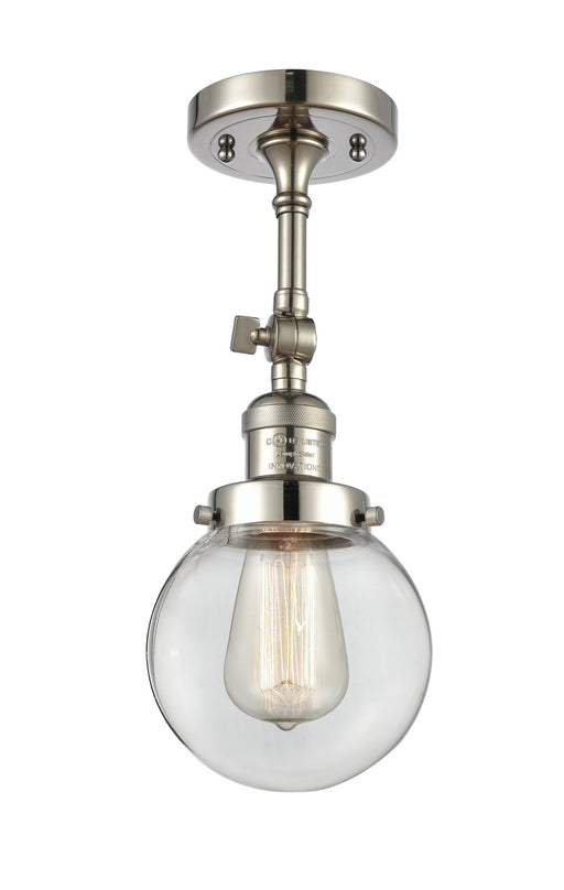 Innovations - 201F-PN-G202-6 - One Light Semi-Flush Mount - Franklin Restoration - Polished Nickel