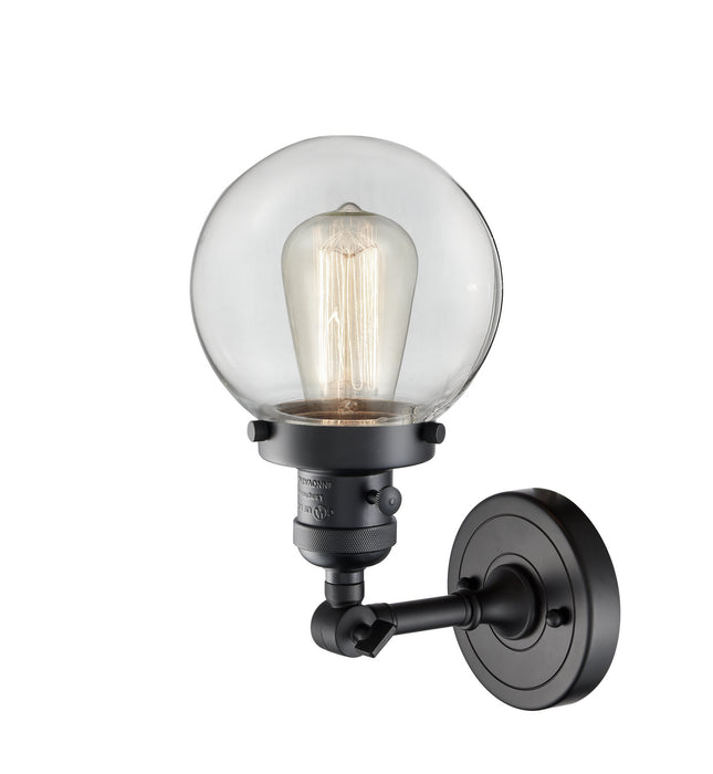 Innovations - 203SW-BK-G202-6 - One Light Wall Sconce - Franklin Restoration - Matte Black