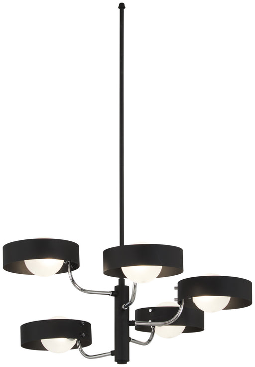 George Kovacs - P1565-729 - Five Light Chandelier - Lift Off - Sand Coal And Polished Nickel
