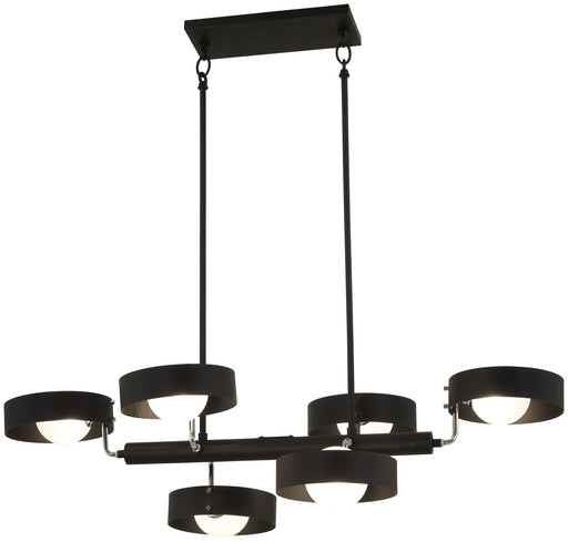George Kovacs - P1566-729 - Six Light Chandelier - Lift Off - Sand Coal And Polished Nickel