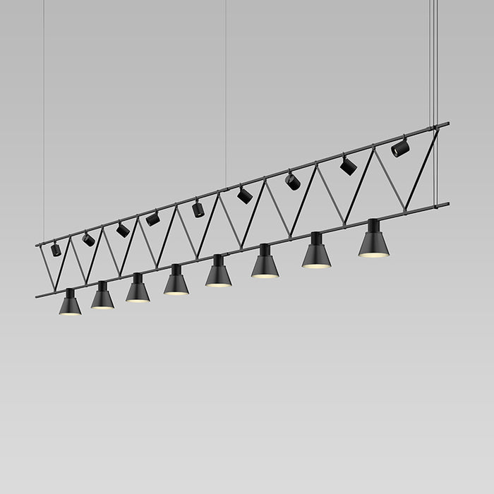 Sonneman - SLS1142 - Eight Light Pendant - Suspenders® - Satin Black