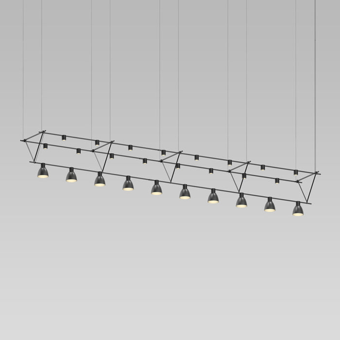 Sonneman - SLS1144 - Ten Light Pendant - Suspenders® - Satin Black