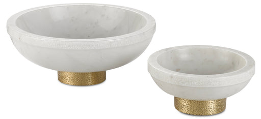 Currey and Company - 1200-0169 - Bowl - White/Brass