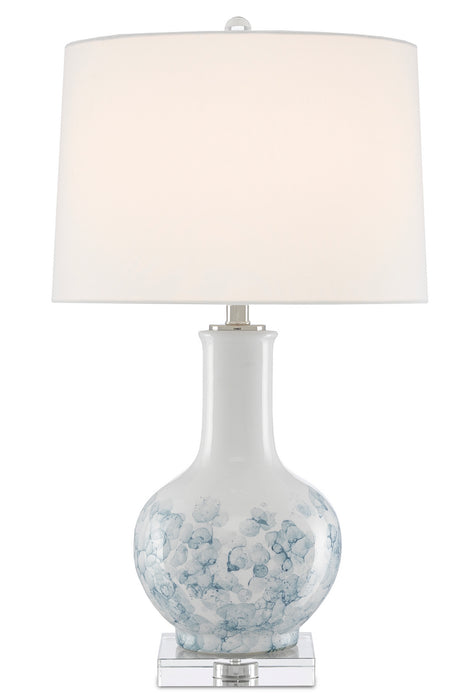 Currey and Company - 6000-0581 - One Light Table Lamp - White/Blue/Clear/Polished Nickel