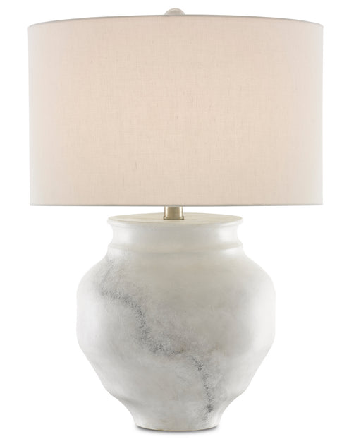 Currey and Company - 6000-0623 - One Light Table Lamp - Painted White/Painted Gray/Silver Leaf
