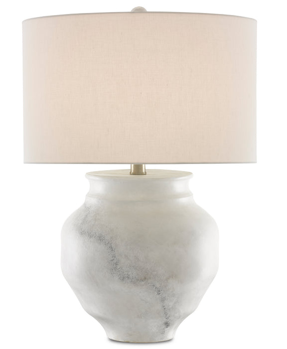 Currey and Company - 6000-0623 - One Light Table Lamp - Painted White/Painted Gray/Silver Leaf