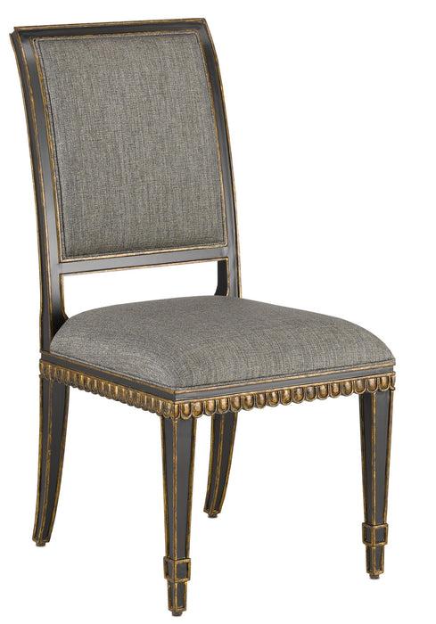 Currey and Company - 7000-0163 - Chair - Caviar Black/Antique Gold