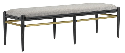 Currey and Company - 7000-0312 - Bench - Cerused Black/Brushed Brass
