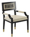 Currey and Company - 7000-0322 - Chair - Barry Goralnick - Caviar Black/Brushed Brass/Milk Leather