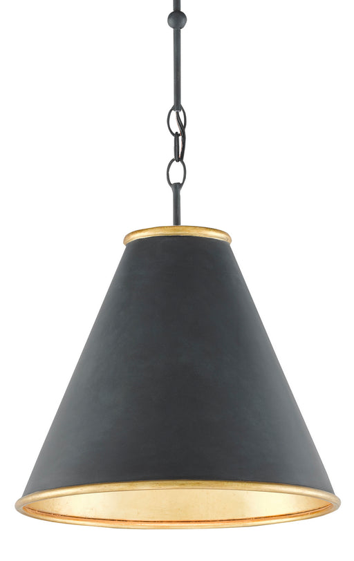 Currey and Company - 9000-0534 - One Light Pendant - Antique Black/Gold Leaf/Painted Gold