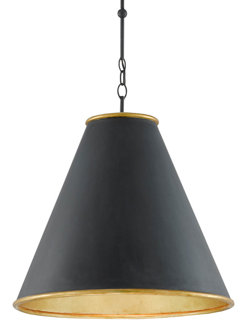 Currey and Company - 9000-0535 - One Light Pendant - Antique Black/Gold Leaf/Painted Gold