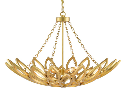 Currey and Company - 9000-0565 - Four Light Chandelier - Gold Leaf