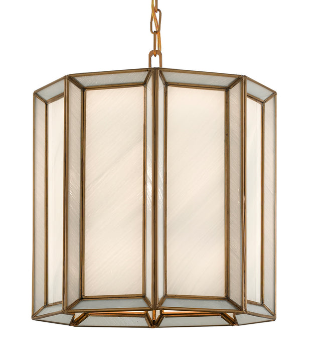 Currey and Company - 9000-0574 - One Light Pendant - Antique Brass/White