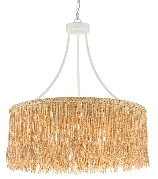 Currey and Company - 9000-0648 - Three Light Chandelier - Gesso White/Natural Rope