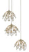 Currey and Company - 9000-0668 - Three Light Pendant - Painted Silver/Silver Leaf
