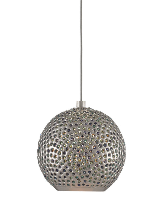 Currey and Company - 9000-0681 - One Light Pendant - Painted Silver/Nickel/Blue