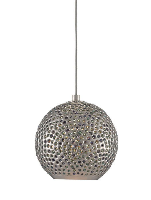 Currey and Company - 9000-0681 - One Light Pendant - Painted Silver/Nickel/Blue