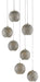Currey and Company - 9000-0683 - Seven Light Pendant - Painted Silver/Nickel/Blue