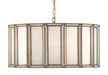 Currey and Company - 9000-0750 - Three Light Pendant - Antique Brass/White