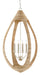 Currey and Company - 9000-0753 - Four Light Chandelier - Natural Abaca Rope/Silver Leaf/Smokewood