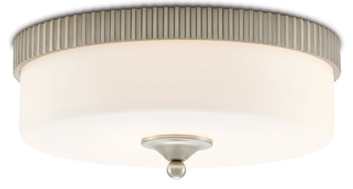 Currey and Company - 9999-0052 - One Light Flush Mount - Barry Goralnick - Silver Leaf/Frosted Glass