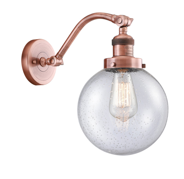 Innovations - 515-1W-AC-G204-8 - One Light Wall Sconce - Franklin Restoration - Antique Copper