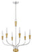Cal Lighting - FX-3763-6 - Six Light Chandelier - Weston - Chrome/ Satin Brass
