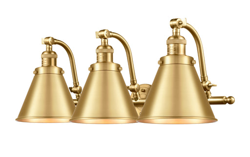 Franklin Restoration Three Light Bath Vanity Satin Gold