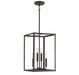 Meridian - M30008ORB - Four Light Pendant - Oil Rubbed Bronze