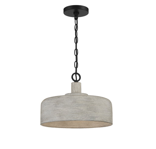 Meridian - M70103WGBK - One Light Pendant - Weathered Gray With Black