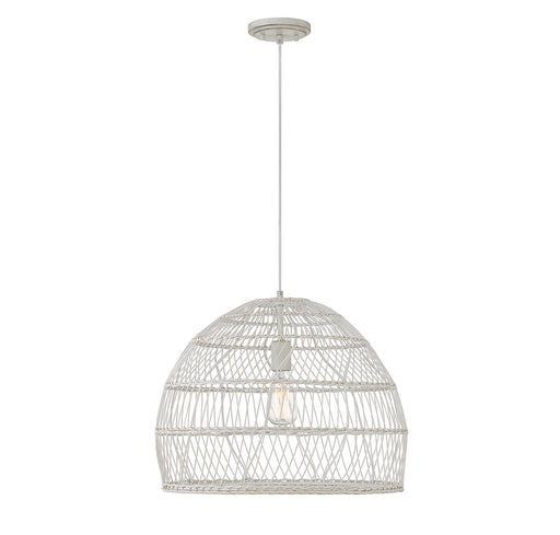 Meridian - M70106WR - One Light Pendant - White Rattan With A White Socket