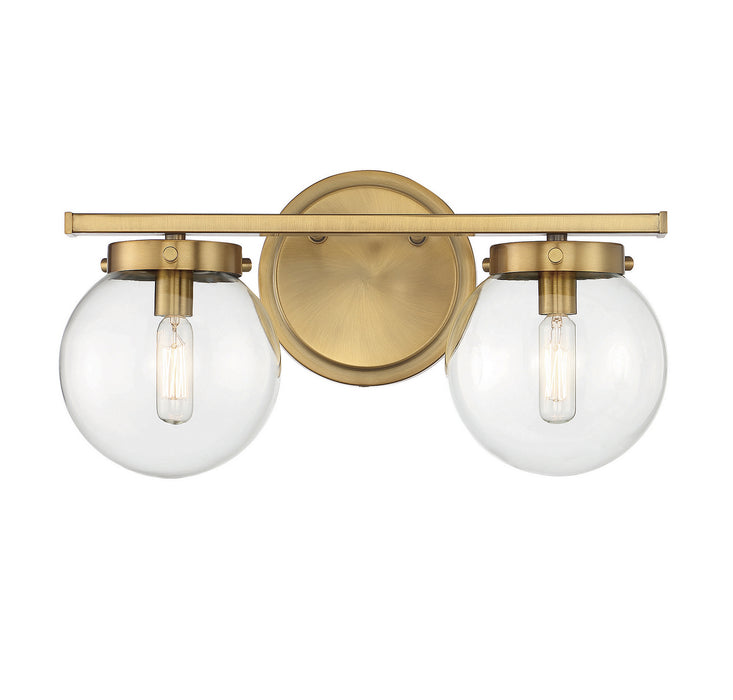 Meridian - M80046NB - Two Light Bath Bar - Natural Brass