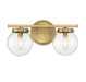 Meridian - M80046NB - Two Light Bath Bar - Natural Brass