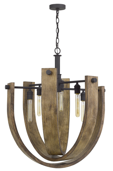 Cal Lighting - FX-3729-6 - Six Light Chandelier - Padova - Light Oak/Iron